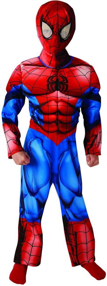 Spiderman Kostuum | Super Lenige Held Spider-Man Premium Kind Kostuum | 8 - 9 jaar | Carnaval kostuum | Verkleedkleding
